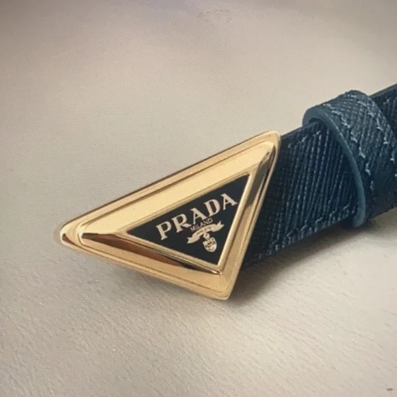 Prada Black Belt - Gold Triangle Iconic Hardware bg_4509705_100106_m main image 4